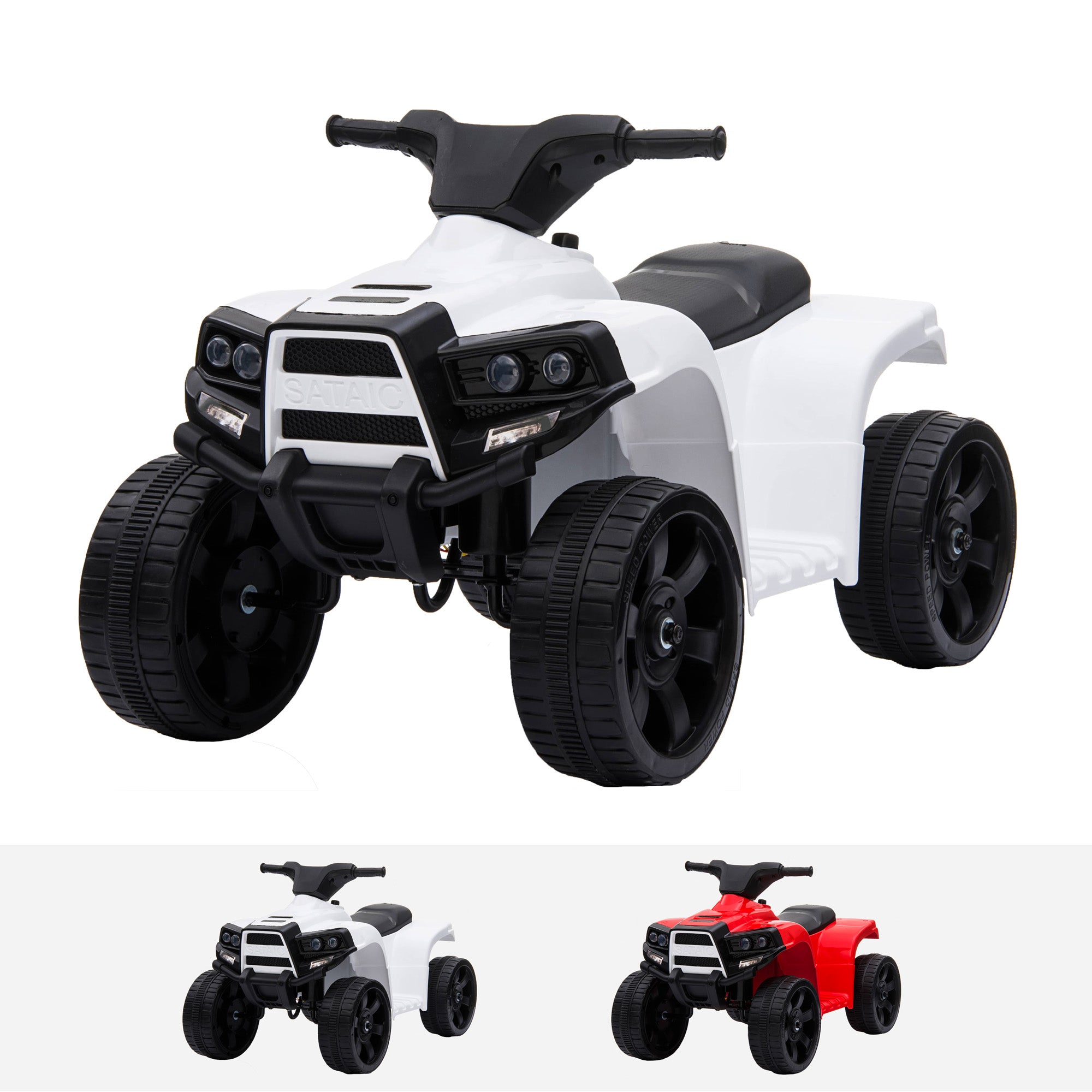 js912 mini quad white riiroo renegade rider 6v electric quad motorbike in white