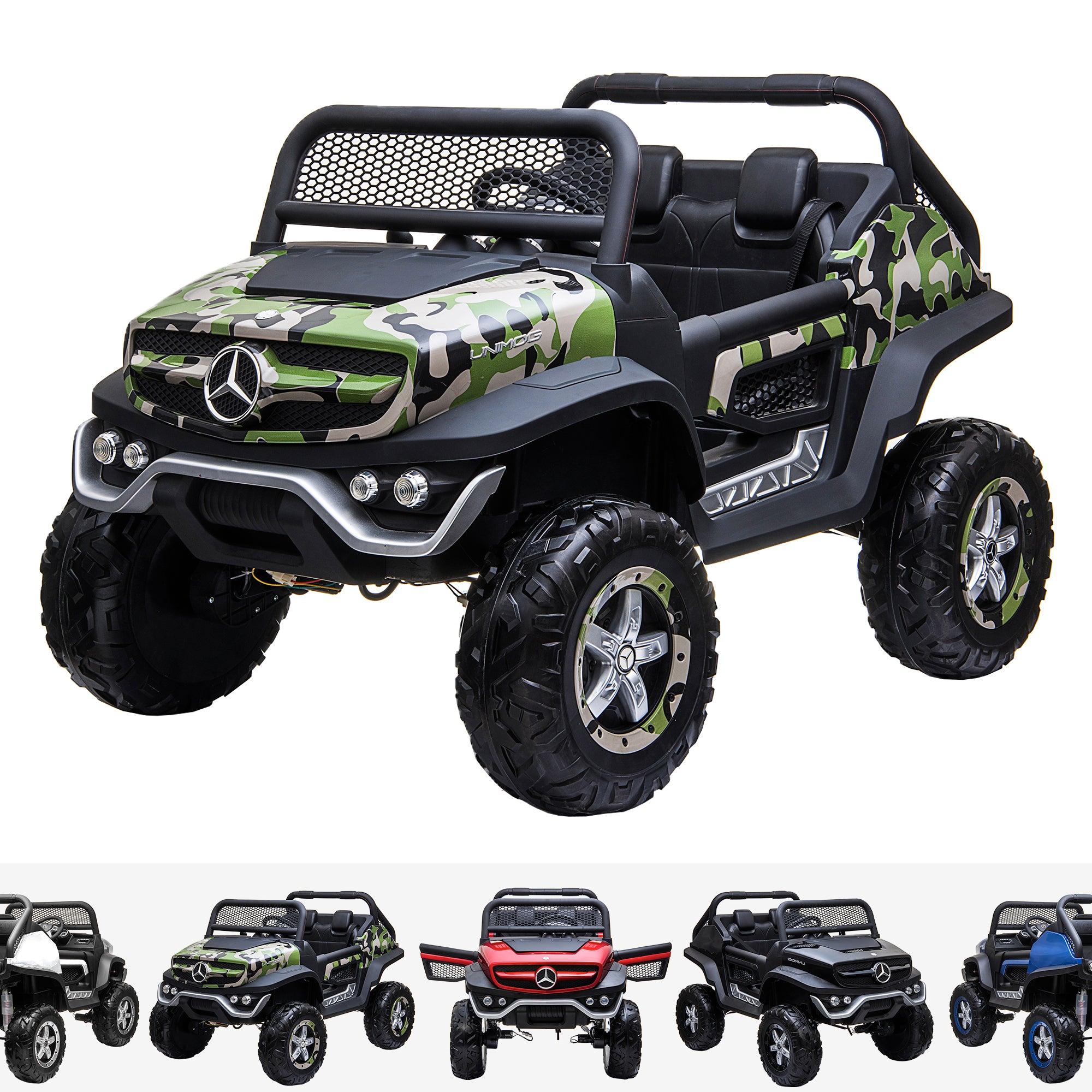kids mercedes unimog licensed electric ride on car camo Paint Camouflage benz utv atv buggy 12v 4wd