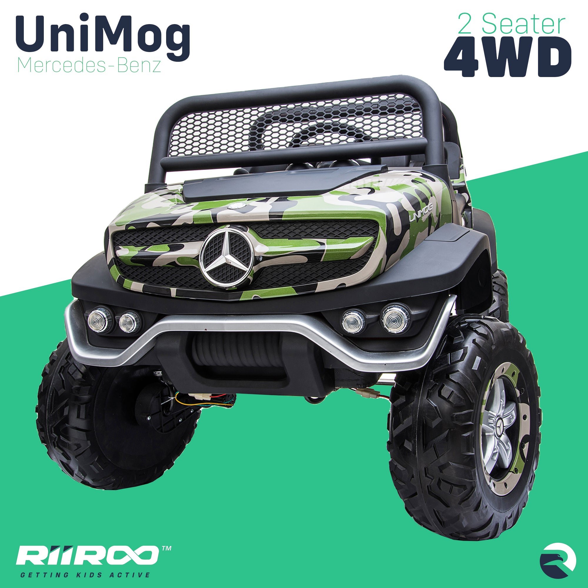 kids mercedes unimog licensed electric ride on car wheels one benz utv atv buggy 12v 4wd